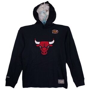 Chicago Bulls Mitchell & Ness Youth Medium Hooded Thermal Longsleeve Black NWT